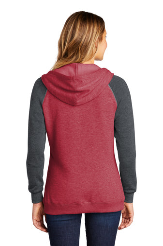 District ® Women’s Lightweight Fleece Raglan Hoodie-Semi Sisters Logo