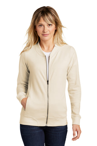 Sport-Tek® Ladies Lightweight French Terry Bomber-Semi Sisters Logo