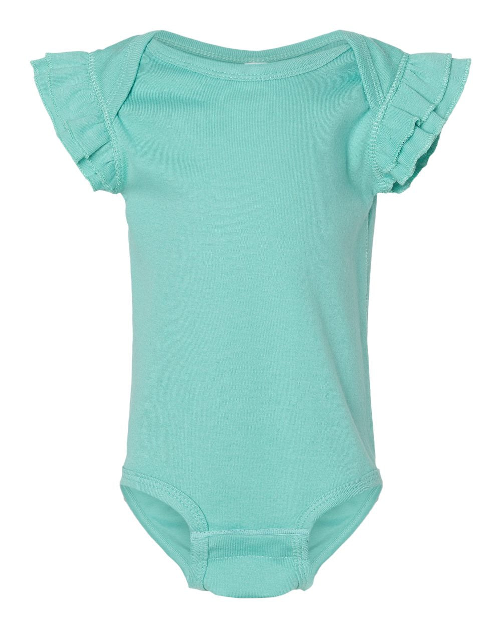 Rabbit Skins - Infant Flutter Sleeve Baby Rib Bodysuit - 4439