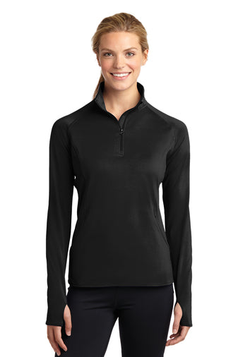 Sport-Tek® Ladies Sport-Wick® Stretch 1/2-Zip Pullover-Semi Sisters Logo