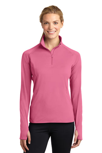 Sport-Tek® Ladies Sport-Wick® Stretch 1/2-Zip Pullover-Semi Sisters Logo