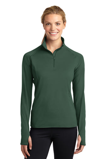 Sport-Tek® Ladies Sport-Wick® Stretch 1/2-Zip Pullover-Semi Sisters Logo