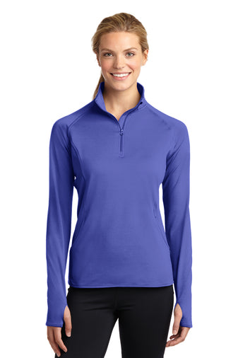 Sport-Tek® Ladies Sport-Wick® Stretch 1/2-Zip Pullover-Semi Sisters Logo