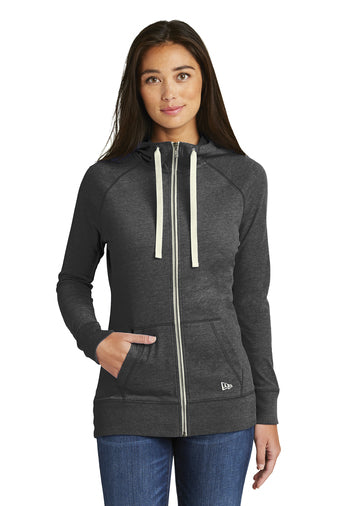 New Era® Ladies Sueded Cotton Blend Full-Zip Hoodie-Semi Sisters Logo