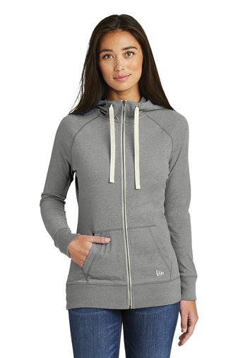 New Era® Ladies Sueded Cotton Blend Full-Zip Hoodie-Semi Sisters Logo