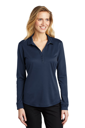 Port Authority ® Ladies Silk Touch™ Performance Long Sleeve Polo--Semi Sisters Logo