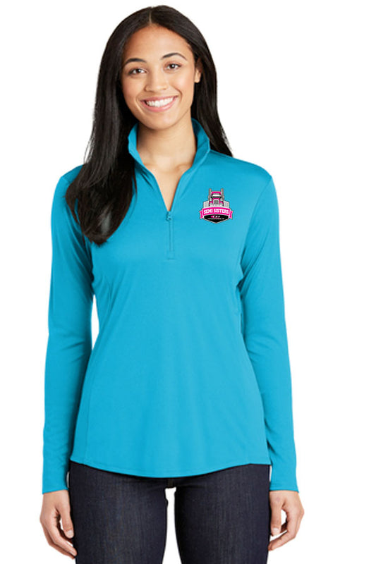 Sport-Tek® Ladies PosiCharge® Competitor™ 1/4-Zip Pullover-Semi Sisters Logo