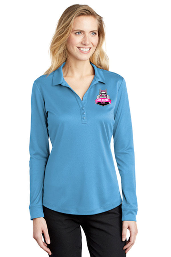 Port Authority ® Ladies Silk Touch™ Performance Long Sleeve Polo--Semi Sisters Logo