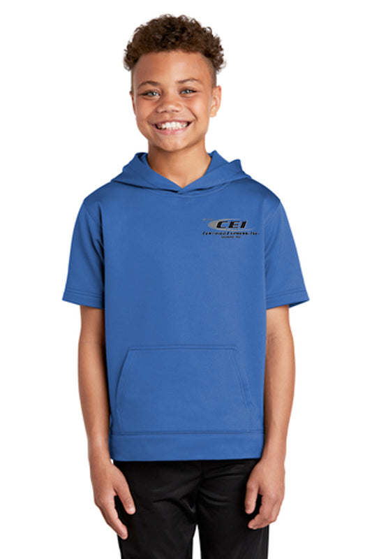 Sport-Tek ® Youth Sport-Wick ® Fleece Short Sleeve Hooded Pullover