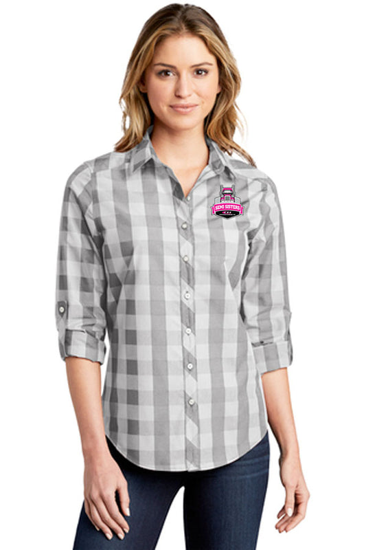 Port Authority® Ladies Everyday Plaid Shirt-Semi Sisters Logo