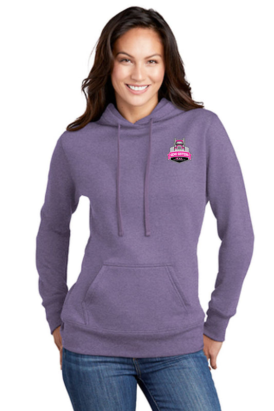 Port & Company ® Ladies Core Fleece Pullover Hooded Sweatshirt-Semi Sisters Logo