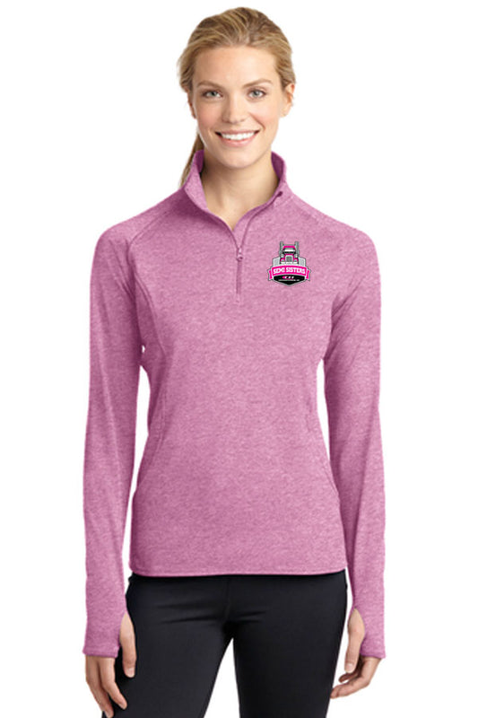 Sport-Tek® Ladies Sport-Wick® Stretch 1/2-Zip Pullover-Semi Sisters Logo