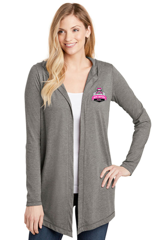 District ® Women’s Perfect Tri ® Hooded Cardigan-Semi Sisters Logo