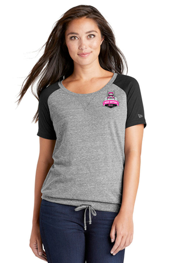 New Era ® Ladies Tri-Blend Performance Cinch Tee-Semi Sisters Logo