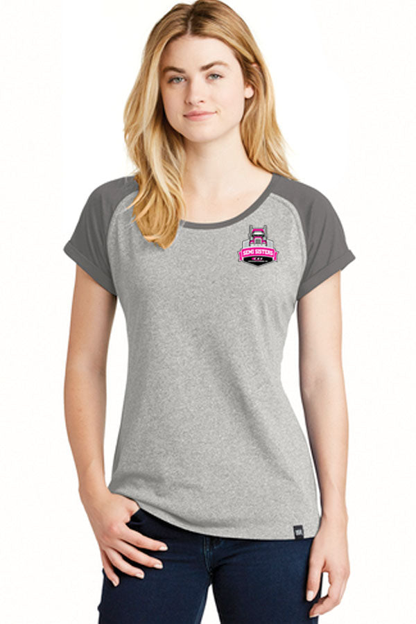 New Era® Ladies Heritage Blend Varsity Tee-Semi Sisters Logo