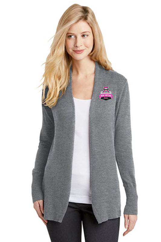 Port Authority® Ladies Open Front Cardigan Sweater-Semi Sisters Logo