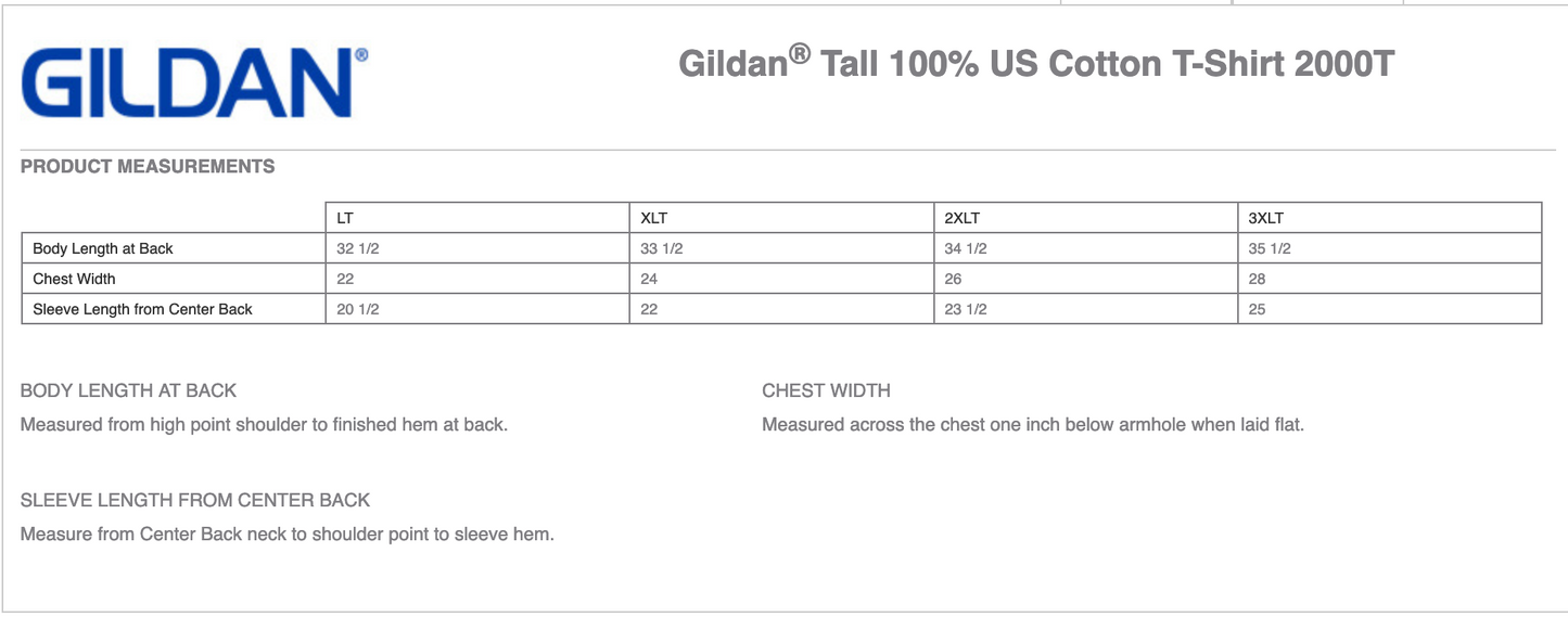 Gildan® Tall 100% US Cotton T-Shirt