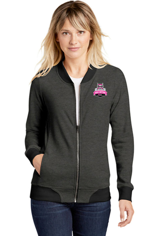 Sport-Tek® Ladies Lightweight French Terry Bomber-Semi Sisters Logo