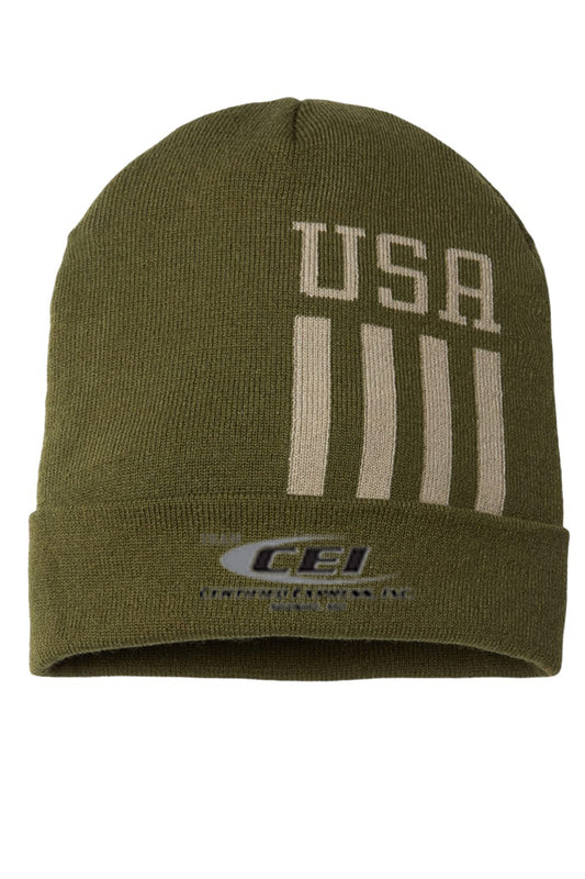 CAP AMERICA - USA-Made Patriotic Cuffed Beanie - RK12